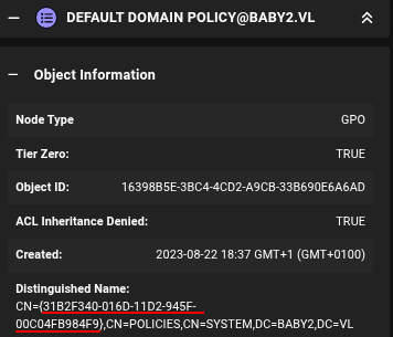 GPO ID in the Distinguished Name field